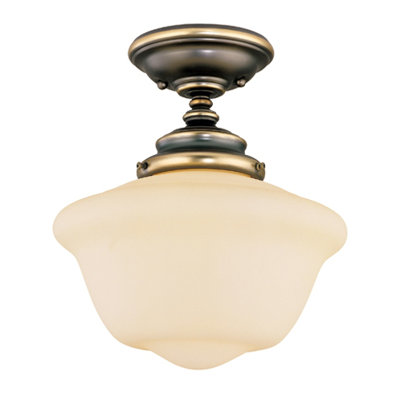 Savoy House Classic Schoolhouse Designs  Semi Flush Mount in Warm Brass