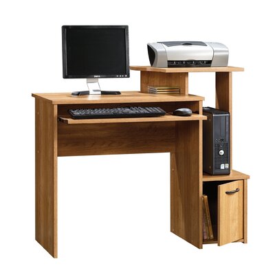 computer desk with printer shelf