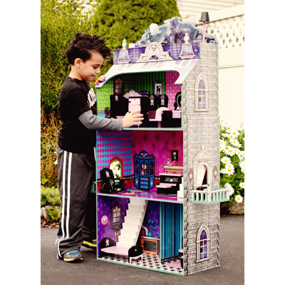 Teamson Kids Modern Spooktacular Doll House with Furniture