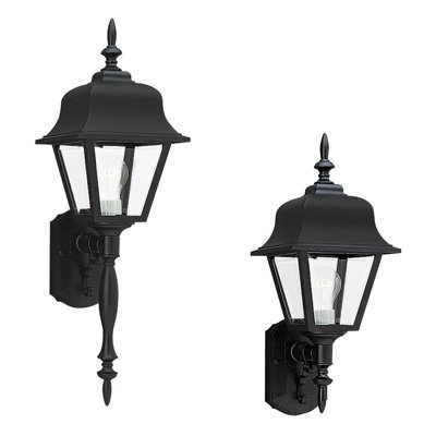 Sea Gull Lighting Polycarbornate Painted Outdoor Wall Lantern in Black
