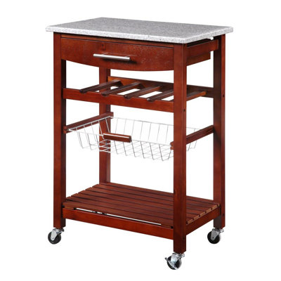 Linon Ledgeview Kitchen Cart with Granite Top