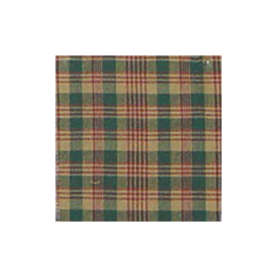 Green and Warm Brown / Red Plaid Window Curtain