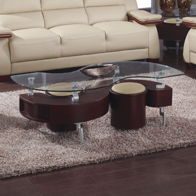 Global Furniture USA Sarah Coffee Table with Stool