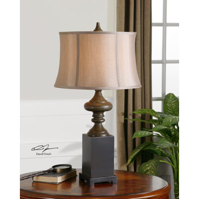 Lessona Table Lamp in Distressed Charcoal Gray