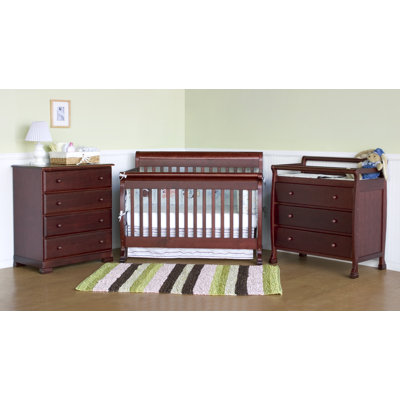 DaVinci Kalani Three Piece Convertible Crib Nursery Set with Toddler Rail in Cherry