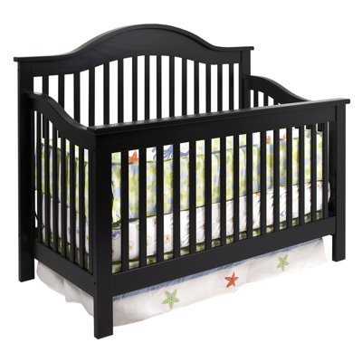 DaVinci Jayden Two Piece Convertible Crib Set with Toddler Rail in Ebony Black