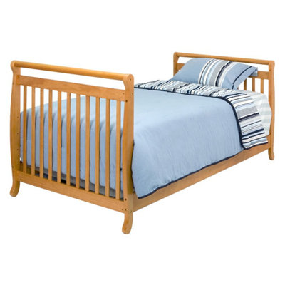 DaVinci Emily Mini 2-in-1 Convertible Crib in Honey Oak