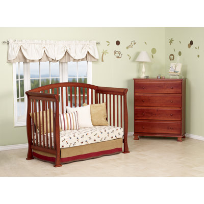 DaVinci Thompson Three Piece Convertible Crib Nursery Set  with Toddler Rail in Cherry