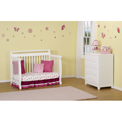 DaVinci Emily Three Piece Convertible Crib Nursery Set with Toddler Rail in White
