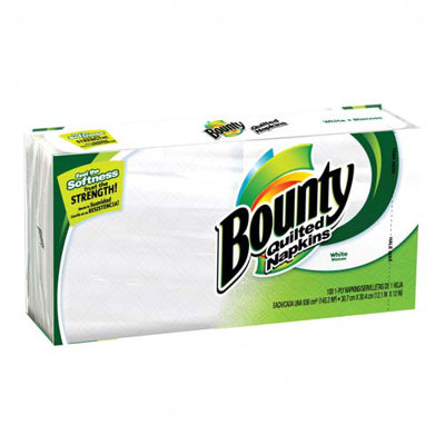 Proctor & Gamble Napkins, 1-Ply, 12-1/10"x12", 100 per Pack, White