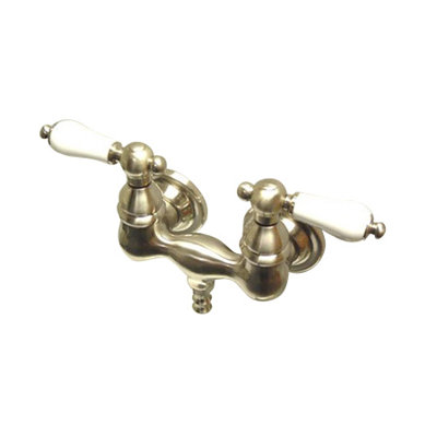 Elements of Design Vintage Double Handle Wall Mount Clawfoot Tub Faucet Trim Porcelain Lever Handle