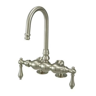 Elements of Design Hot Springs Double Handle Deck Mount Clawfoot Tub Faucet Trim Metal Lever Handle