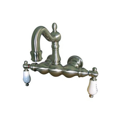 Elements of Design Hot Springs Double Handle Deck Mount Clawfoot Tub Faucet Trim Porcelain Lever Handle