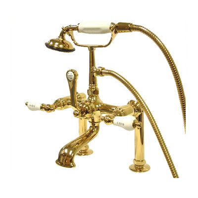 Elements of Design Hot Springs Deck Mount Clawfoot Tub Faucet with Handshower