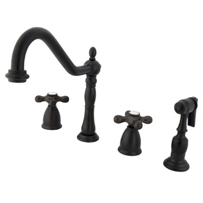 Elements of Design Heritage Two Handle Widespread Kitchen Faucet with Metal Cross Handles