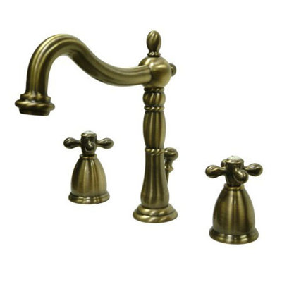 Elements of Design Heritage Widespread Bathroom Faucet with Double Cross Handles