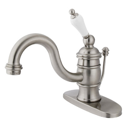 Elements of Design Vintage Single Hole Bathroom Faucet with Single Porcelain Lever Handle