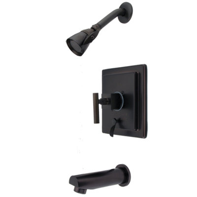 Elements of Design Volume Control Tub and Shower Faucet with Metal Lever Handles