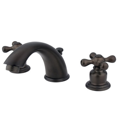 Elements of Design Widespread Bathroom Faucet with Double Metal Cross Handles