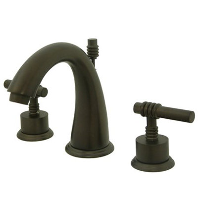 Elements of Design Milano Widespread Bathroom Faucet with Double Lever Handles