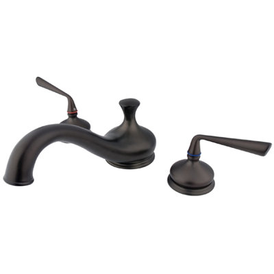 Elements of Design Double Handle Deck Mount Roman Tub Faucet Trim Metal Lever Handle