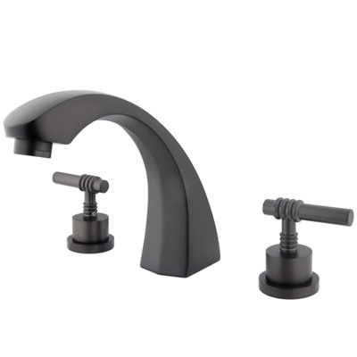 Elements of Design Double Handle Deck Mount Roman Tub Faucet Trim Milano Lever Handle