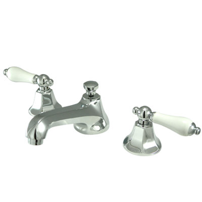 Elements of Design New York Widespread Bathroom Faucet with Double Porcelain Lever Handles