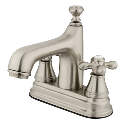 Elements of Design Centerset Bathroom Faucet with Double Metal Cross Handles