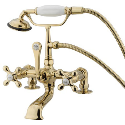 Elements of Design Hot Springs Deck Mount Clawfoot Tub Faucet with Handshower