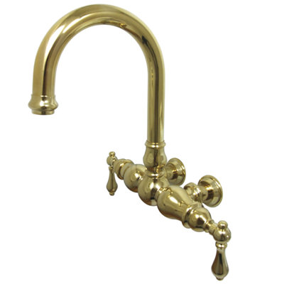 Elements of Design Hot Springs Double Handle Wall Mount Clawfoot Tub Faucet Trim Metal Lever Handle