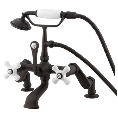 Elements of Design Hot Springs Deck Mount Clawfoot Tub Faucet with Handshower
