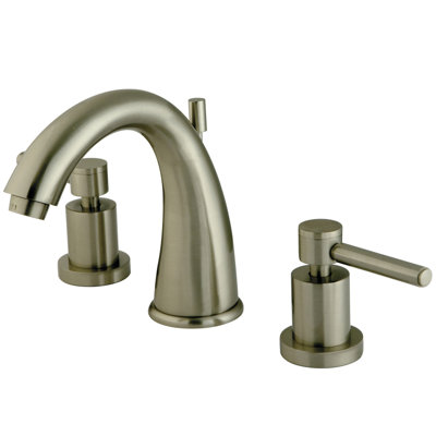 Elements of Design Concord Double Handle Widespread Bathroom Faucet With Brass Pop-up