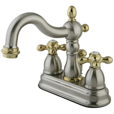 Elements of Design Heritage Centerset Bathroom Faucet with Double Cross Handles