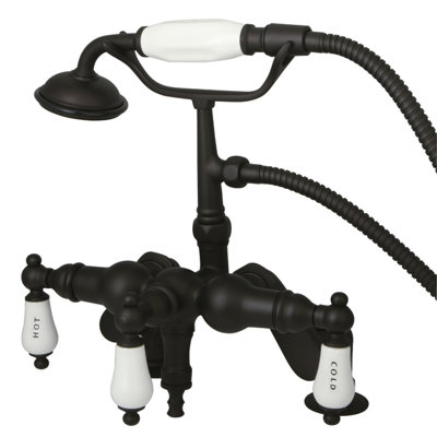 Elements of Design Hot Springs Deck Mount Clawfoot Tub Faucet with Handshower
