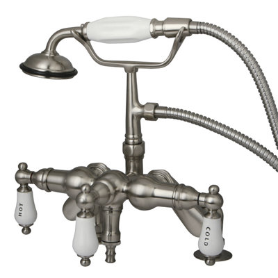 Elements of Design Hot Springs Deck Mount Clawfoot Tub Faucet with Handshower