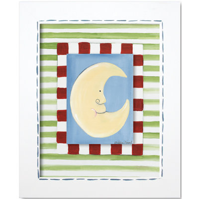 Doodlefish Moon and Star Moon Framed Giclee Wall Art