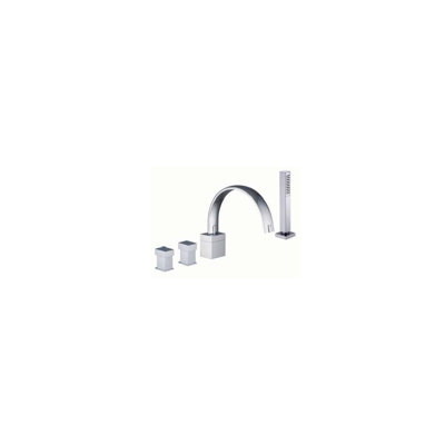 Fima by Nameeks Bio Shock Double Handle Deck Mount Thermostatic Tub Faucet with Hand Shower