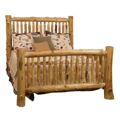 Click To Image : Spindle Cedar Log Slat Bed by Fireside Lodge Now