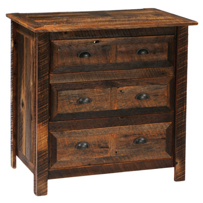 Reclaimed Barnwood 3 Drawer Chest by Fireside Lodge -image