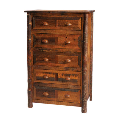 Fireside Lodge Reclaimed Barnwood 5 Drawer Chest