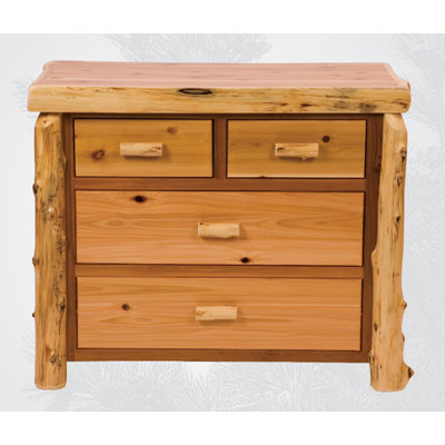 Traditional Cedar Log 4 Drawer Dresser by Fireside Lodge -image