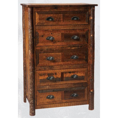 Reclaimed Barnwood 5 Drawer Chest by Fireside Lodge -image
