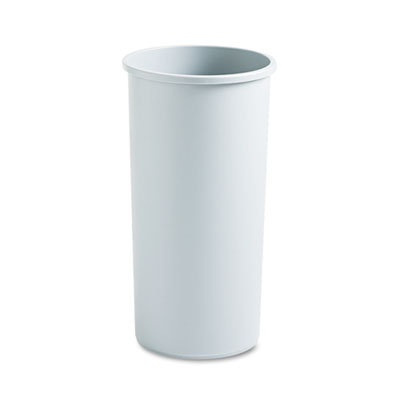 Rubbermaid Untouchable Waste Receptacle, Round, Plastic, 22gal, Gray                                                                    