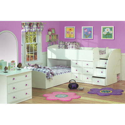 Berg Furniture Sierra Captain L-Shaped Captain Bed with Stairs and Storage