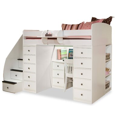 ... Twin Space Saver Loft Bed with Desk and Storage & Reviews | Wayfair