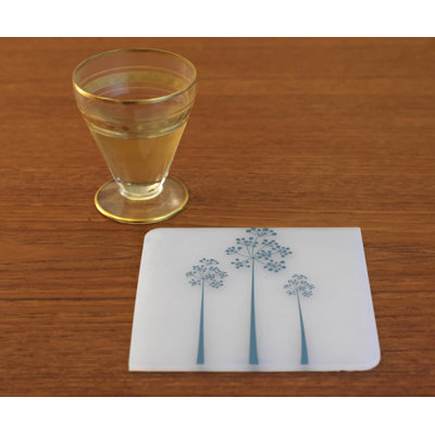 Modern-Twist Coaster Notz Tree of Us Teal on Clear Base