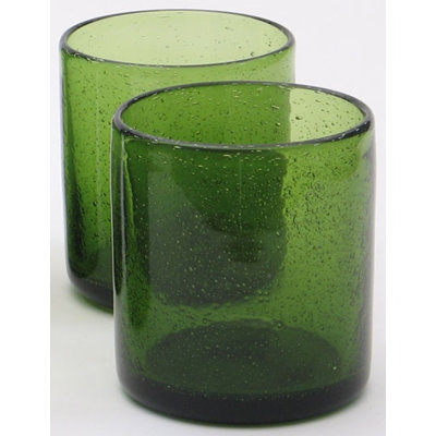 Certified International Bubble Green Double Old Fashion (Set of 4)