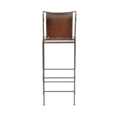 William Sheppee 30" Pub Leather and Iron Barstool