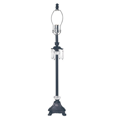 Jubilee Collection Large Crystal Dangle Lamp Base with Optional Shade