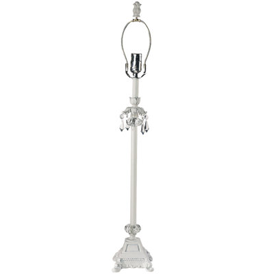 Jubilee Collection Large Crystal Dangle Lamp Base with Optional Shade